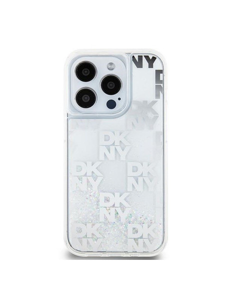 Coque DKNY pour IPHONE 15 Pro DKHCP15LLCPEPT (DKNY HC Liquid Glitters W/Checkered Pattern) blanc
