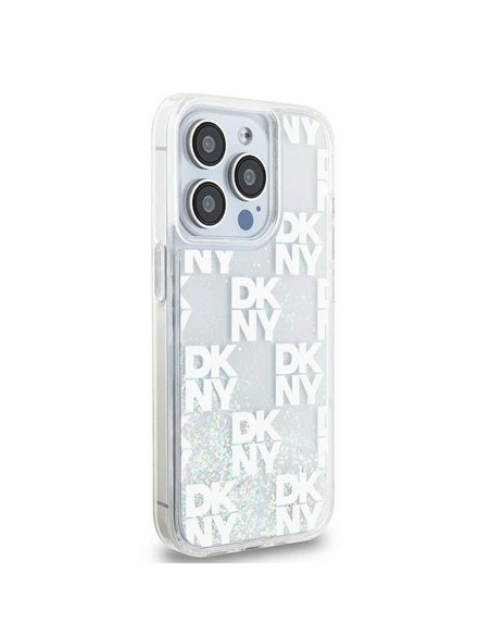 Coque DKNY pour IPHONE 15 Pro DKHCP15LLCPEPT (DKNY HC Liquid Glitters W/Checkered Pattern) blanc