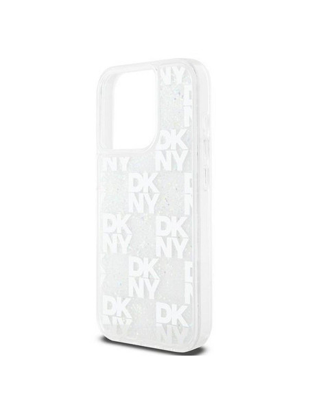 Coque DKNY pour IPHONE 15 Pro DKHCP15LLCPEPT (DKNY HC Liquid Glitters W/Checkered Pattern) blanc