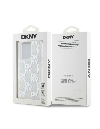 Coque DKNY pour IPHONE 15 Pro DKHCP15LLCPEPT (DKNY HC Liquid Glitters W/Checkered Pattern) blanc