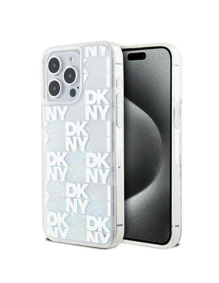 Coque DKNY pour IPHONE 15 Pro Max DKHCP15XLCPEPT (DKNY HC Liquid Glitters W/Checkered Pattern) blanc