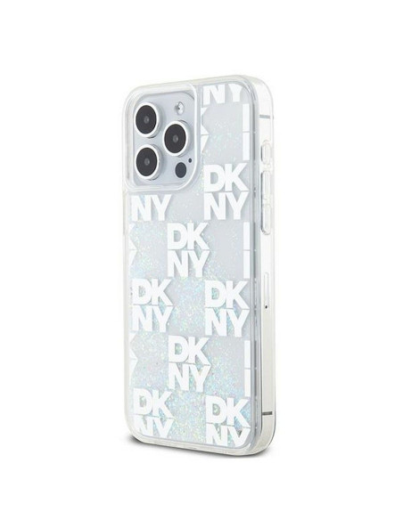 Coque DKNY pour IPHONE 15 Pro Max DKHCP15XLCPEPT (DKNY HC Liquid Glitters W/Checkered Pattern) blanc