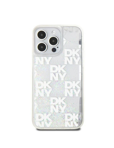 Coque DKNY pour IPHONE 15 Pro Max DKHCP15XLCPEPT (DKNY HC Liquid Glitters W/Checkered Pattern) blanc