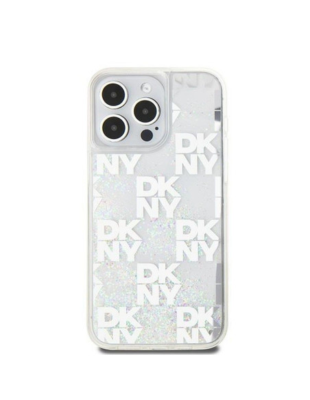 Coque DKNY pour IPHONE 15 Pro Max DKHCP15XLCPEPT (DKNY HC Liquid Glitters W/Checkered Pattern) blanc