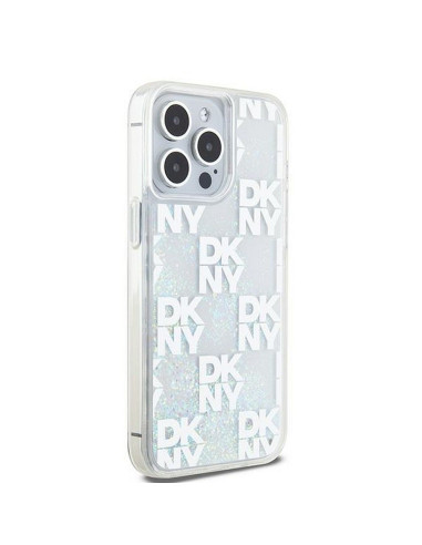 Coque DKNY pour IPHONE 15 Pro Max DKHCP15XLCPEPT (DKNY HC Liquid Glitters W/Checkered Pattern) blanc
