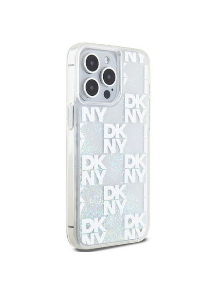 Coque DKNY pour IPHONE 15 Pro Max DKHCP15XLCPEPT (DKNY HC Liquid Glitters W/Checkered Pattern) blanc