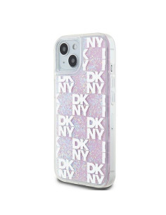 Coque DKNY pour IPHONE 15 DKHCP15SLCPEPP (DKNY HC Liquid Glitters W/Checkered Pattern) rose 2