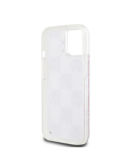 Coque DKNY pour IPHONE 15 DKHCP15SLCPEPP (DKNY HC Liquid Glitters W/Checkered Pattern) rose