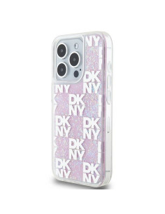 Coque DKNY pour IPHONE 15 Pro DKHCP15LLCPEPP (DKNY HC Liquid Glitters W/Checkered Pattern) rose 2