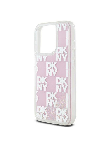 Coque DKNY pour IPHONE 15 Pro DKHCP15LLCPEPP (DKNY HC Liquid Glitters W/Checkered Pattern) rose