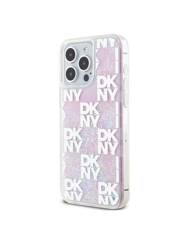 Coque DKNY pour IPHONE 15 Pro Max DKHCP15XLCPEPP (DKNY HC Liquid Glitters W/Checkered Pattern) rose