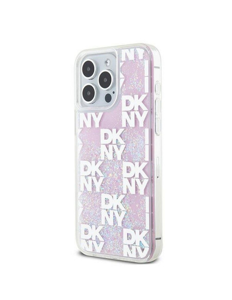 Coque DKNY pour IPHONE 15 Pro Max DKHCP15XLCPEPP (DKNY HC Liquid Glitters W/Checkered Pattern) rose