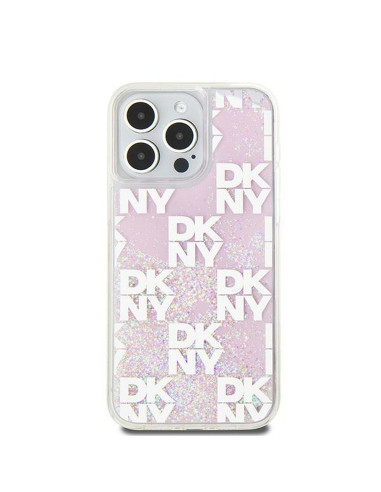 Coque DKNY pour IPHONE 15 Pro Max DKHCP15XLCPEPP (DKNY HC Liquid Glitters W/Checkered Pattern) rose