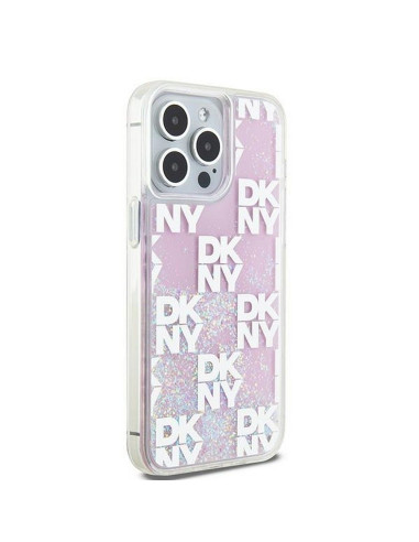 Coque DKNY pour IPHONE 15 Pro Max DKHCP15XLCPEPP (DKNY HC Liquid Glitters W/Checkered Pattern) rose