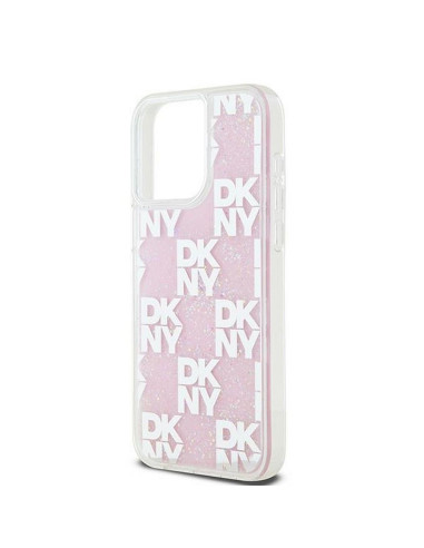Coque DKNY pour IPHONE 15 Pro Max DKHCP15XLCPEPP (DKNY HC Liquid Glitters W/Checkered Pattern) rose
