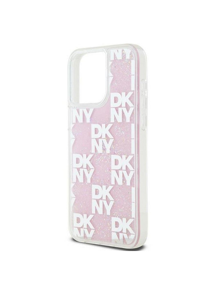 Coque DKNY pour IPHONE 15 Pro Max DKHCP15XLCPEPP (DKNY HC Liquid Glitters W/Checkered Pattern) rose