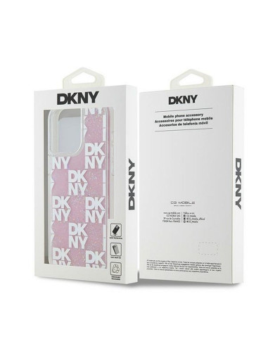 Coque DKNY pour IPHONE 15 Pro Max DKHCP15XLCPEPP (DKNY HC Liquid Glitters W/Checkered Pattern) rose