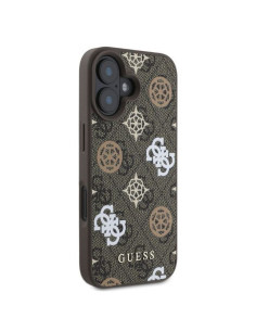 GUESS case for IPHONE 16 compatible with MagSafe GUHMP16SP4PWPW (PU Peony on 4G Background) brown 2