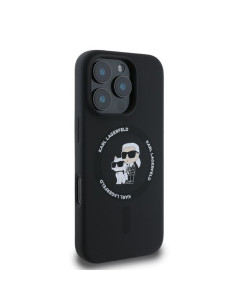 KARL LAGERFELD case for IPHONE 16 Pro Max compatible with MagSafe KLHMP16XSCMKCRHK (Silicone KC Body Ring) black 2