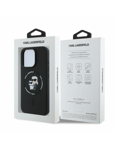 KARL LAGERFELD case for IPHONE 16 Pro Max compatible with MagSafe KLHMP16XSCMKCRHK (Silicone KC Body Ring) black