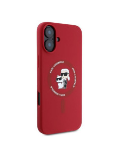 KARL LAGERFELD case for IPHONE 16 compatible with MagSafe KLHMP16SSCMKCRHR (Silicone KC Body Ring) red 2