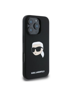 KARL LAGERFELD case for IPHONE 16 Pro compatible with MagSafe KLHMP16LSKHPPLK (Sil KL Head Print) black 2