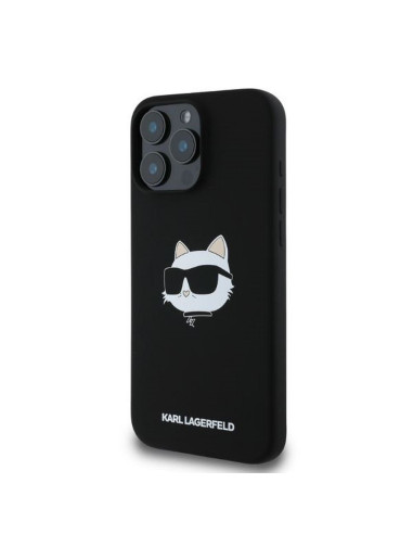 KARL LAGERFELD case for IPHONE 16 Pro Max compatible with MagSafe KLHMP16XSCHPPLK (Sil Choupette Head Print) black