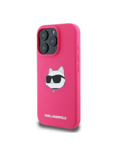 KARL LAGERFELD case for IPHONE 16 Pro compatible with MagSafe KLHMP16LSCHPPLF (Sil Choupette Head Print) fuschia 2