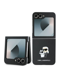 KARL LAGERFELD Coque pour SAMSUNG Z Flip 6 KLHCZF6SAPKCNPK (HC Saffiano KC Metal Pin) noir