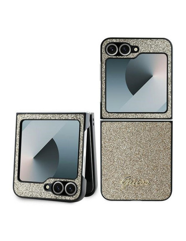 Coque GUESS pour SAMSUNG Z Flip 6 GUHCZF6HGGSHD (HC PU 4G Glitter Script) or