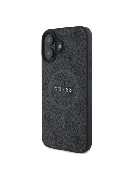 GUESS case for IPHONE 16 compatible with MagSafe GUHMP16SG4GFRK (PU 4G Ring Classic Logo) black