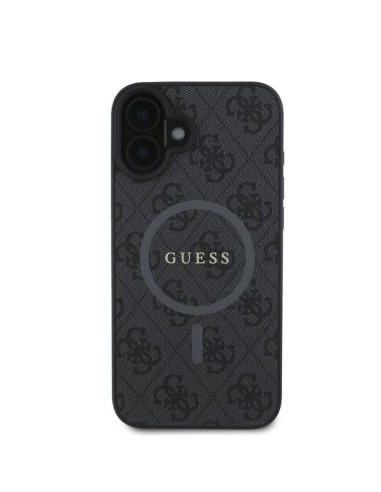 GUESS case for IPHONE 16 compatible with MagSafe GUHMP16SG4GFRK (PU 4G Ring Classic Logo) black