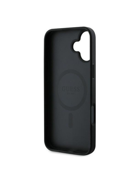 GUESS case for IPHONE 16 Plus compatible with MagSafe GUHMP16MG4GFRK (PU 4G Ring Classic Logo) black
