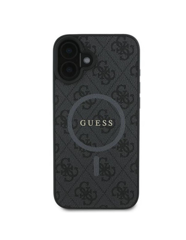 GUESS case for IPHONE 16 Plus compatible with MagSafe GUHMP16MG4GFRK (PU 4G Ring Classic Logo) black