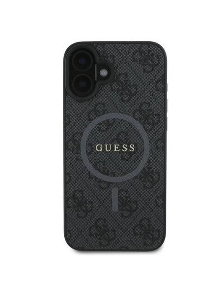 GUESS case for IPHONE 16 Plus compatible with MagSafe GUHMP16MG4GFRK (PU 4G Ring Classic Logo) black