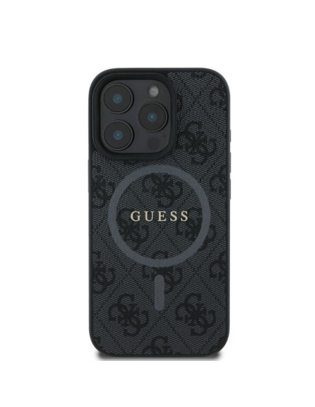 GUESS case for IPHONE 16 Pro compatible with MagSafe GUHMP16LG4GFRK (PU 4G Ring Classic Logo) black