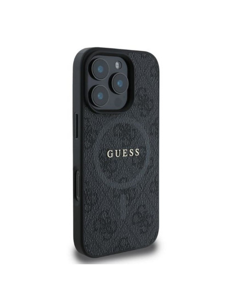 GUESS case for IPHONE 16 Pro compatible with MagSafe GUHMP16LG4GFRK (PU 4G Ring Classic Logo) black