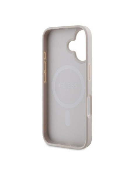 GUESS case for IPHONE 16 Plus compatible with MagSafe GUHMP16MG4GFRP (PU 4G Ring Classic Logo) pink