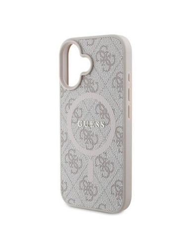 GUESS case for IPHONE 16 Plus compatible with MagSafe GUHMP16MG4GFRP (PU 4G Ring Classic Logo) pink