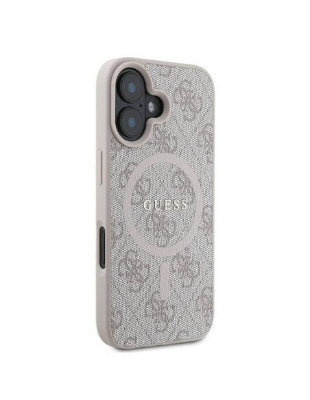 GUESS case for IPHONE 16 Plus compatible with MagSafe GUHMP16MG4GFRP (PU 4G Ring Classic Logo) pink