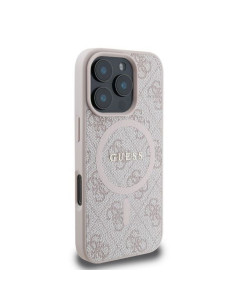 GUESS case for IPHONE 16 Pro Max compatible with MagSafe GUHMP16XG4GFRP (PU 4G Ring Classic Logo) pink 2