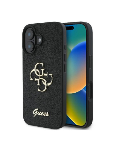 GUESS case for IPHONE 16 Plus GUHCP16MHG4SGK (Fixed Glitter Big 4G) black