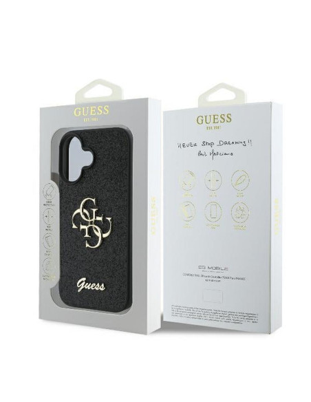 GUESS case for IPHONE 16 Plus GUHCP16MHG4SGK (Fixed Glitter Big 4G) black