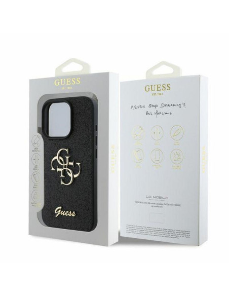 GUESS case for IPHONE 16 Pro GUHCP16LHG4SGK (Fixed Glitter Big 4G) black