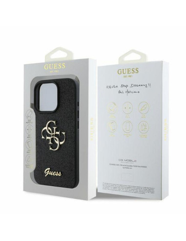 GUESS case for IPHONE 16 Pro Max GUHCP16XHG4SGK (Fixed Glitter Big 4G) black