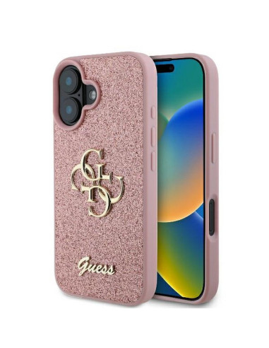 GUESS case for IPHONE 16 Plus GUHCP16MHG4SGP (Fixed Glitter Big 4G) pink