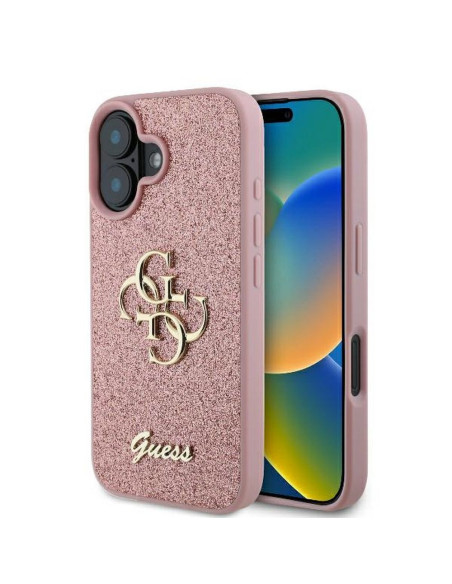 GUESS case for IPHONE 16 Plus GUHCP16MHG4SGP (Fixed Glitter Big 4G) pink