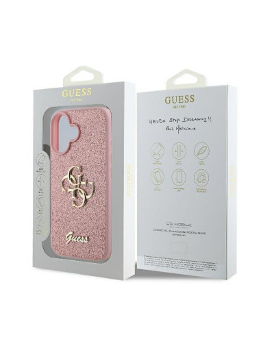 GUESS case for IPHONE 16 Plus GUHCP16MHG4SGP (Fixed Glitter Big 4G) pink