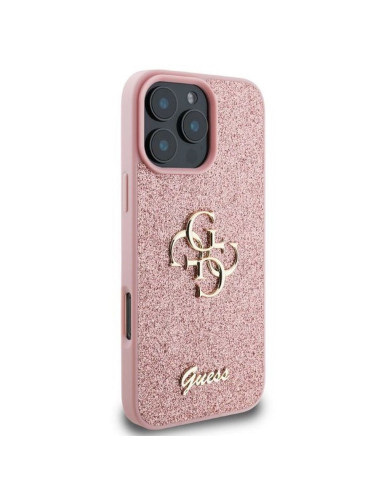 GUESS case for IPHONE 16 Pro Max GUHCP16XHG4SGP (Fixed Glitter Big 4G) pink