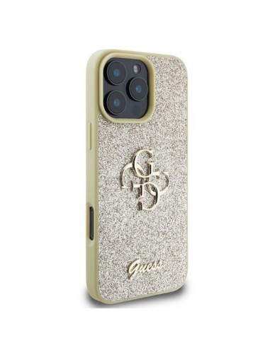 GUESS case for IPHONE 16 Pro Max GUHCP16XHG4SGD (Fixed Glitter Big 4G) gold